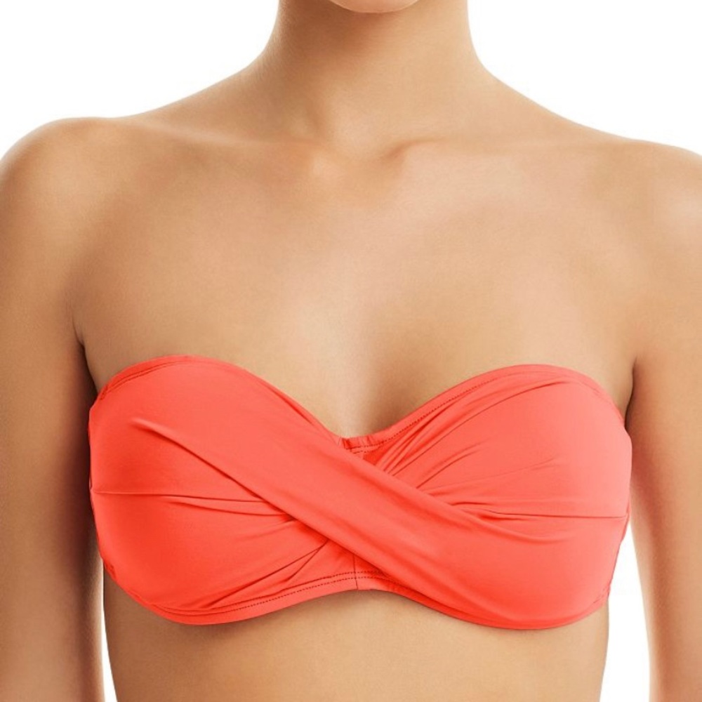 Tommy Bahama Pearl Twist Front Bandeau Bikini Paradise Coral
